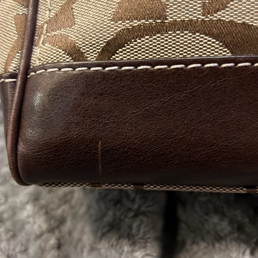 COACH signature brown/tan double handle tote - Picture 9 of 12